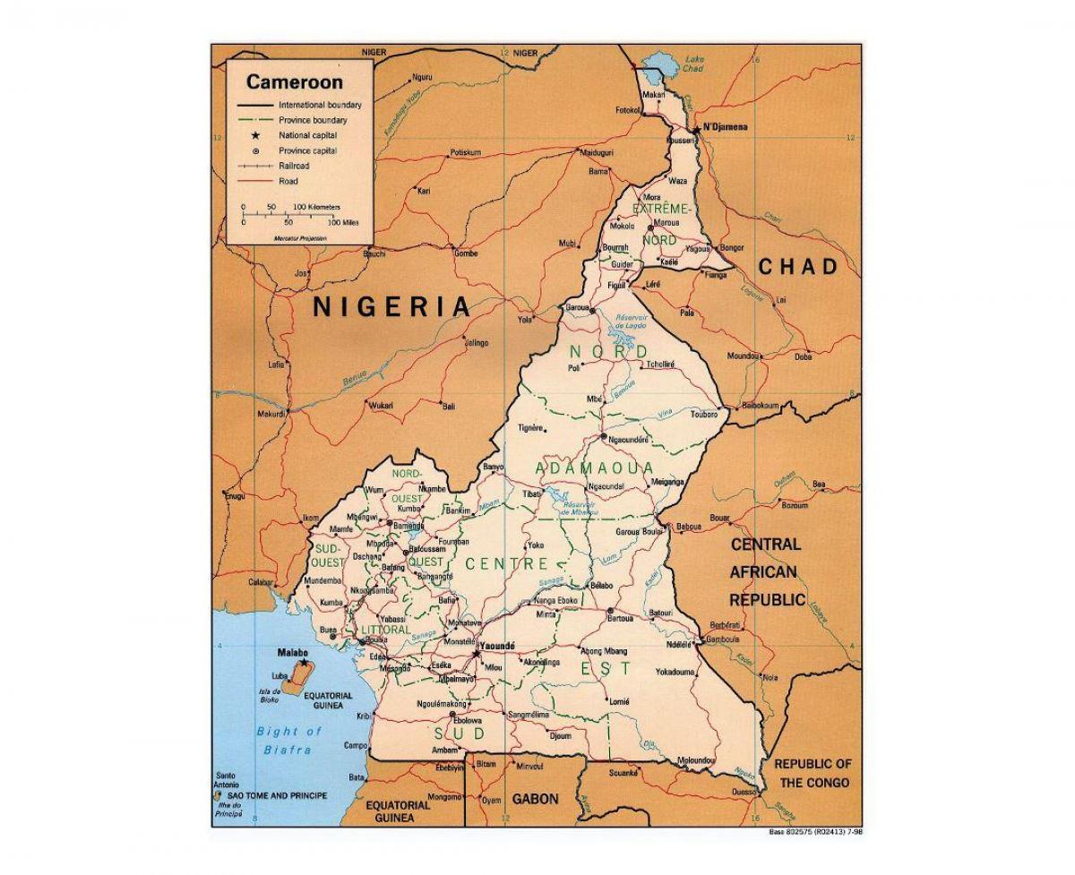 Kartta etelä-Kamerun