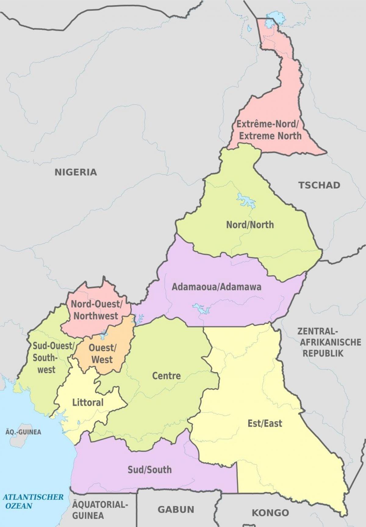 Kartta hallinto-Kamerun