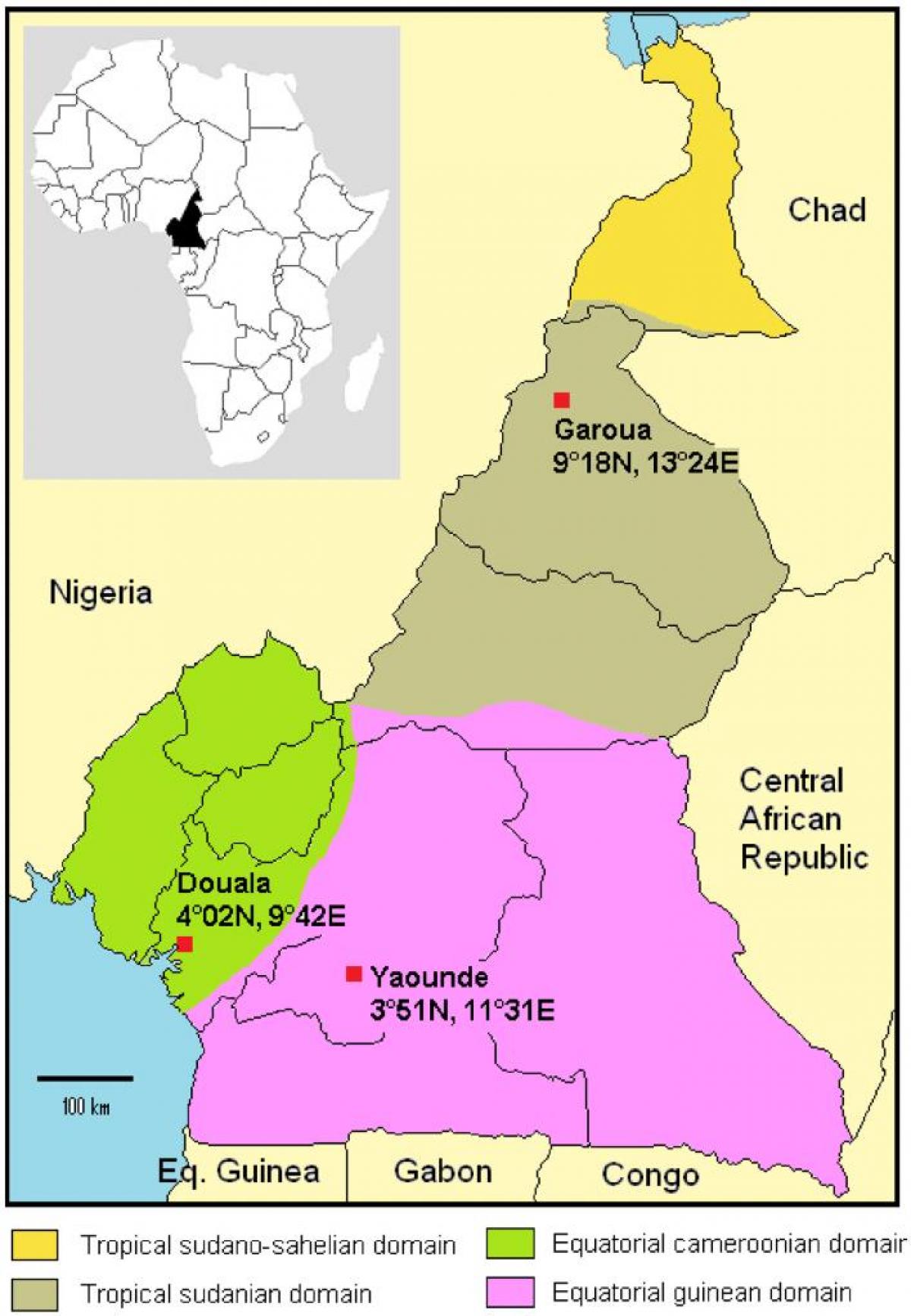 Kartta Kamerun ilmasto