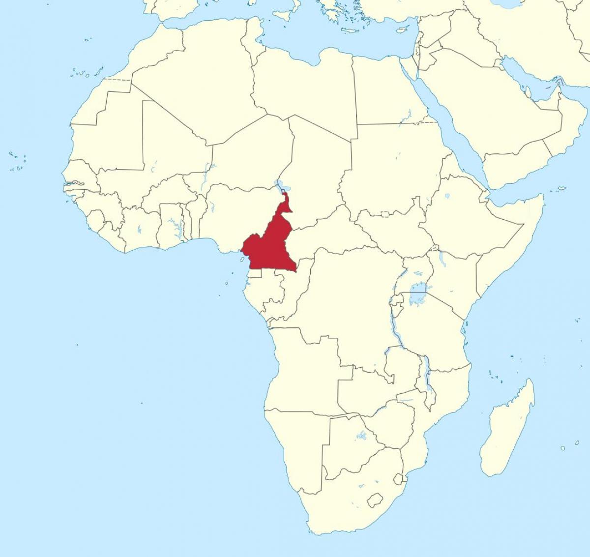 Kamerun länsi-afrikassa kartta - Kartta Kamerun länsi-afrikassa  (Keski-Afrikka - Afrikka)