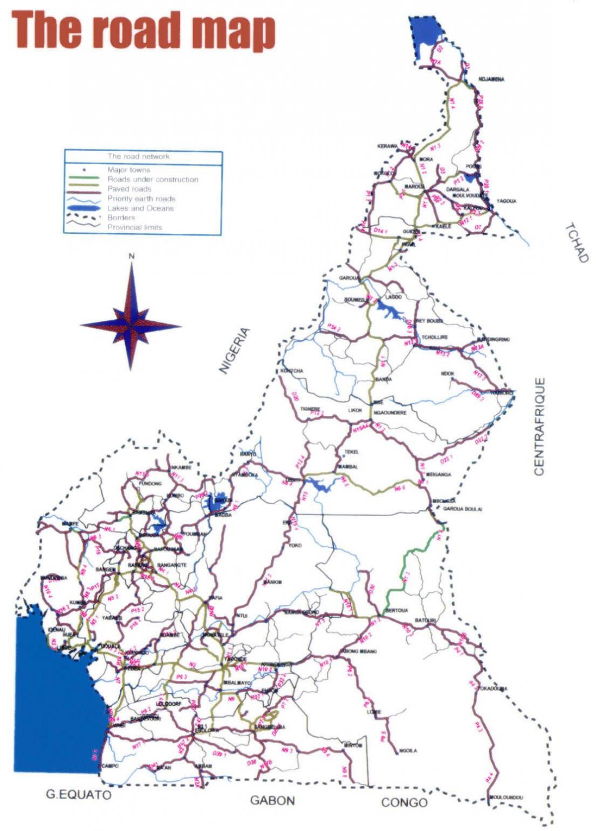 Kartta Kamerun road