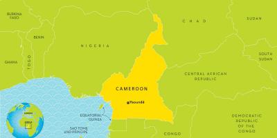Kartta Kamerun ja ympäröivien maiden